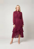 Vestido Plissado Boemy Vinho